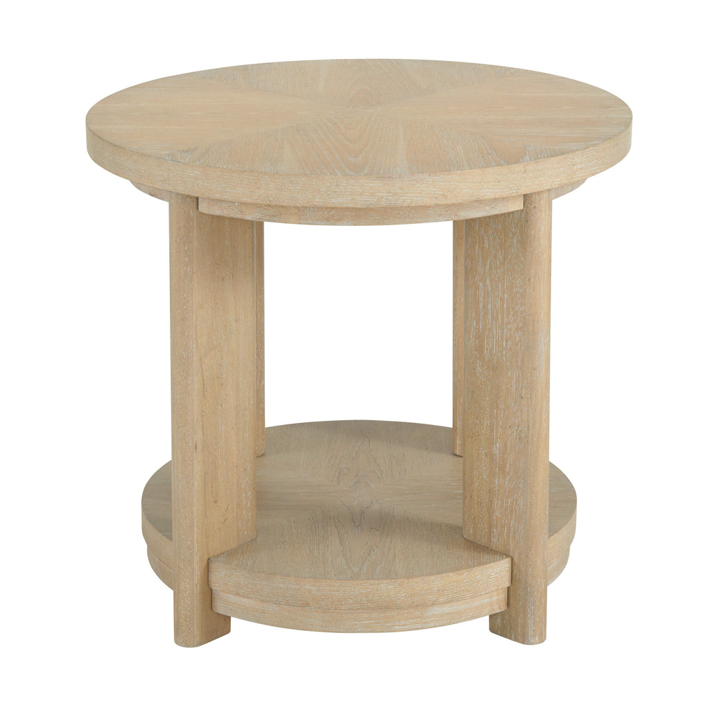 Tan Round Accent Table