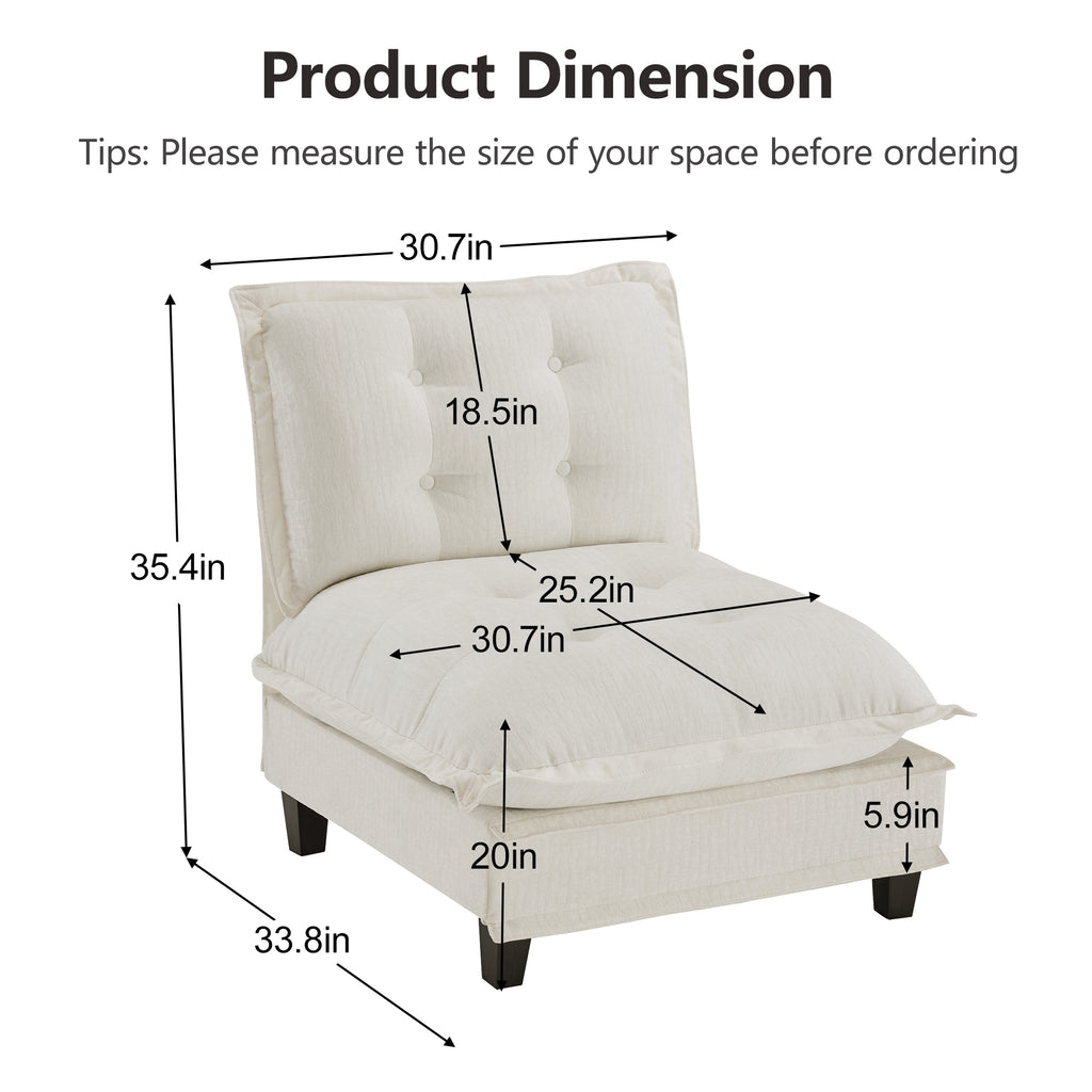 73 Armless Sofa Chenille