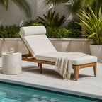 TOPMAX Acacia Wood Chaise Lounge - Outdoor Sun Lounge Chair