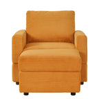 Classic Corduroy Chaise Lounge, Comfy Sofa Chaise Couch Chair