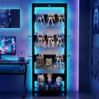 4-Tier Glass Display Shelf with RGB Lights