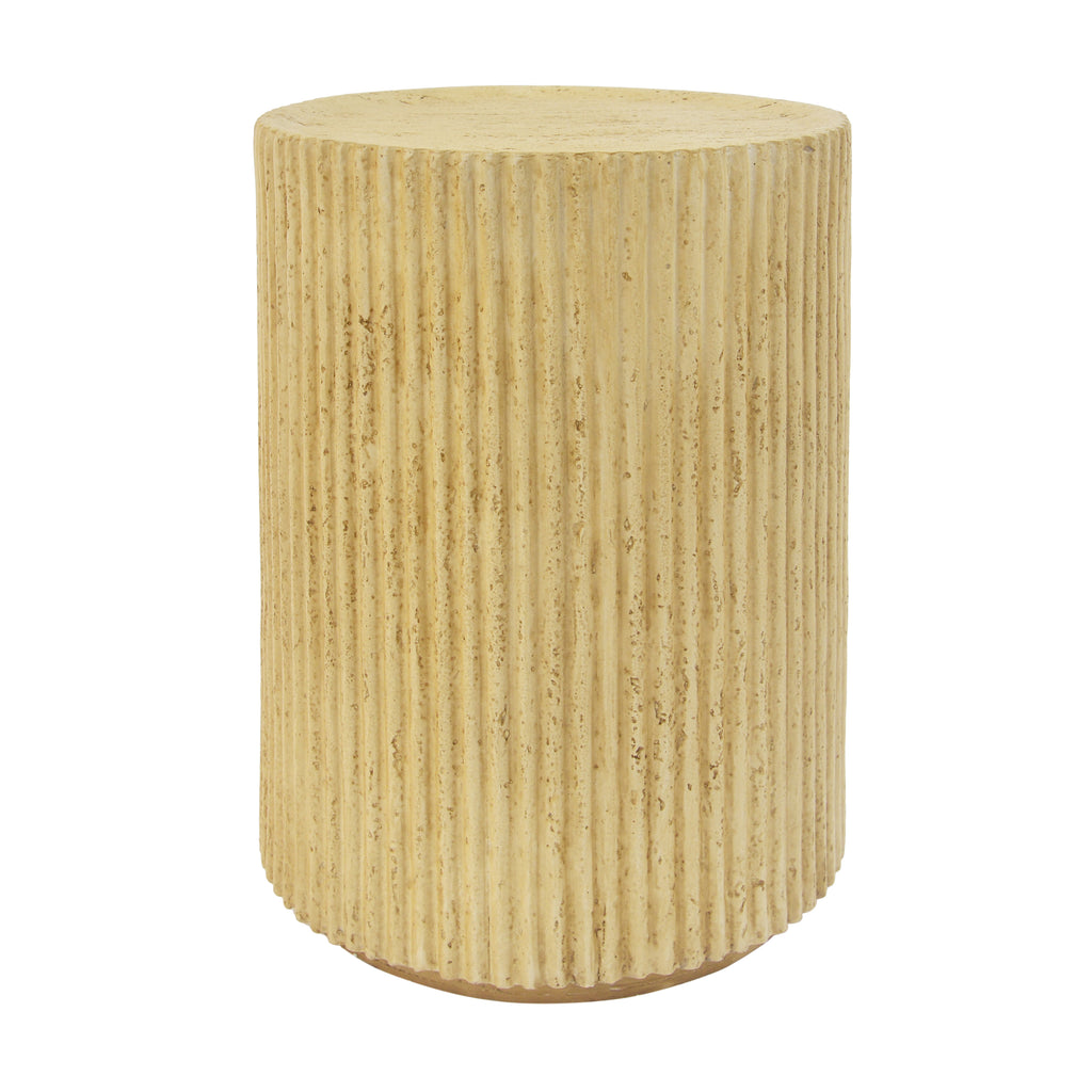 MGO Cylindrical Side Table with Wood-like Texture