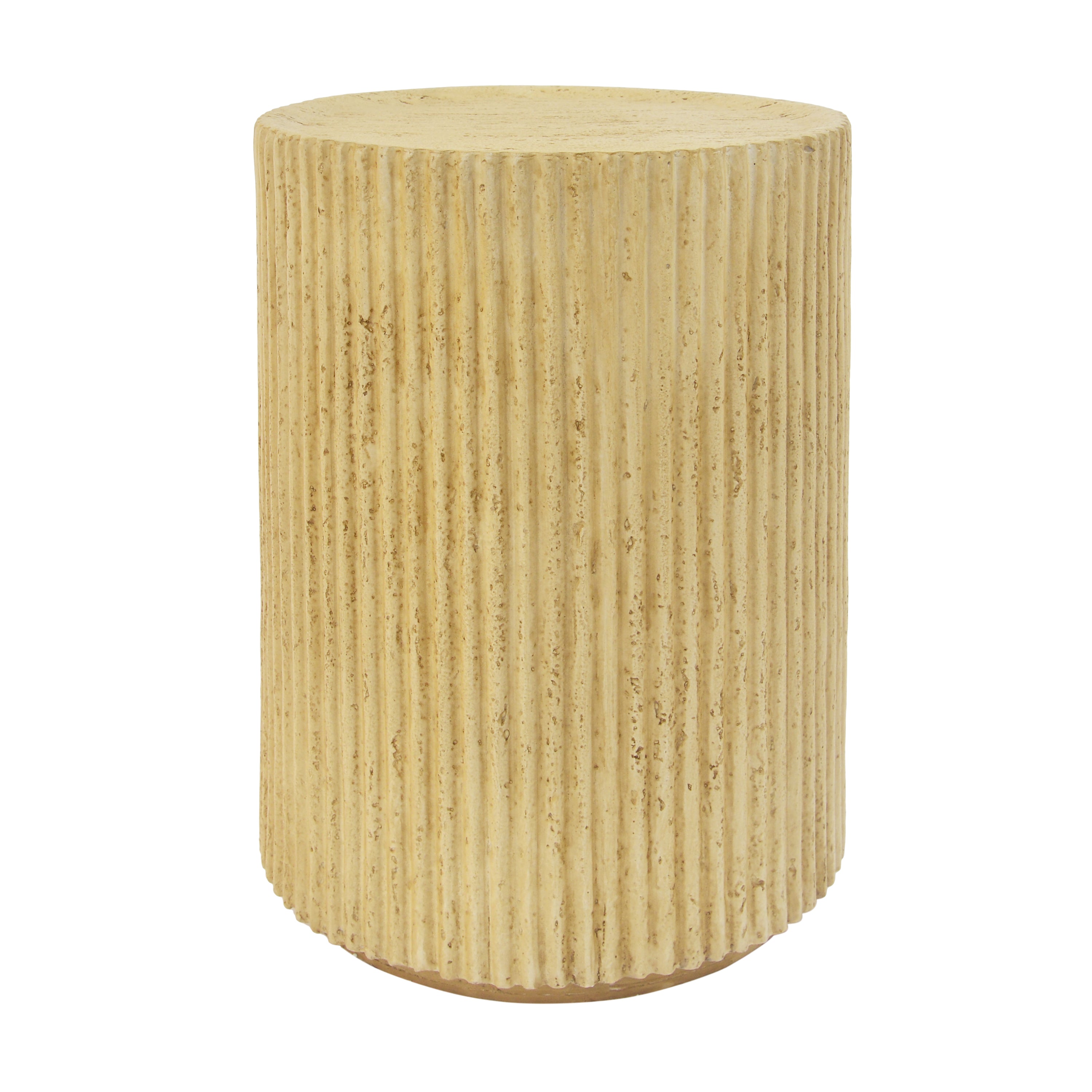 MGO Cylindrical Side Table with Wood-like Texture