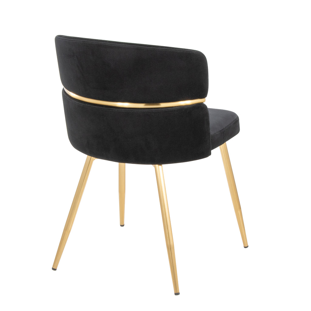 Dining Chair Set in Velvet and Gold
