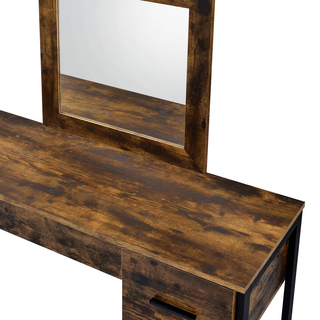 Juvanth Rustic Vanity & Dresser Mirror Set