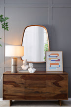 Hammered Iron Table Lamp with Mango Wood