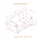 59.5" Modern Classic Design Loveseat