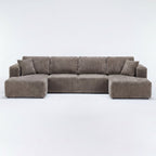 U Shape Modular Sectional Sofa - Khaki