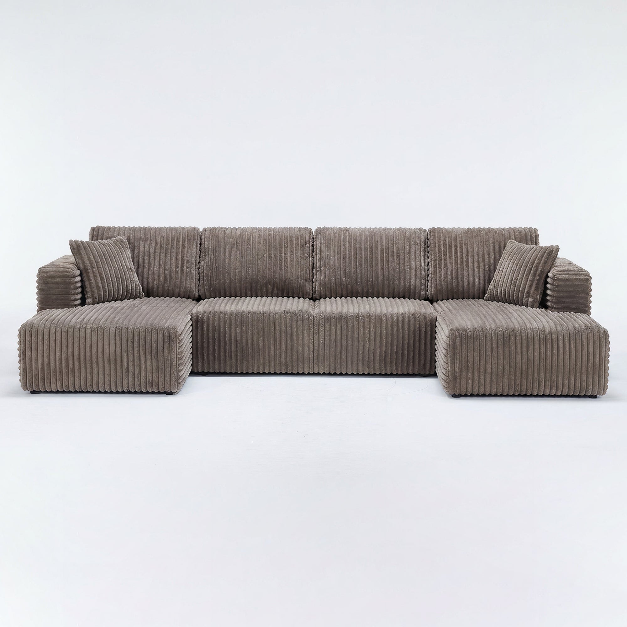 U Shape Modular Sectional Sofa - Khaki
