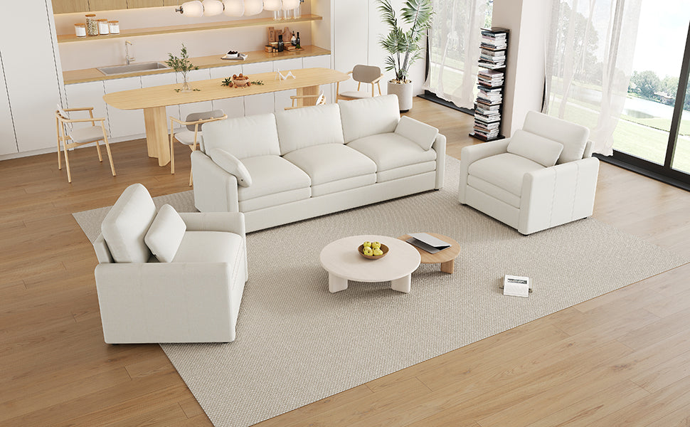 Cozy Upholstered Sofa Set Oversized Comfy Cloud Sofa
