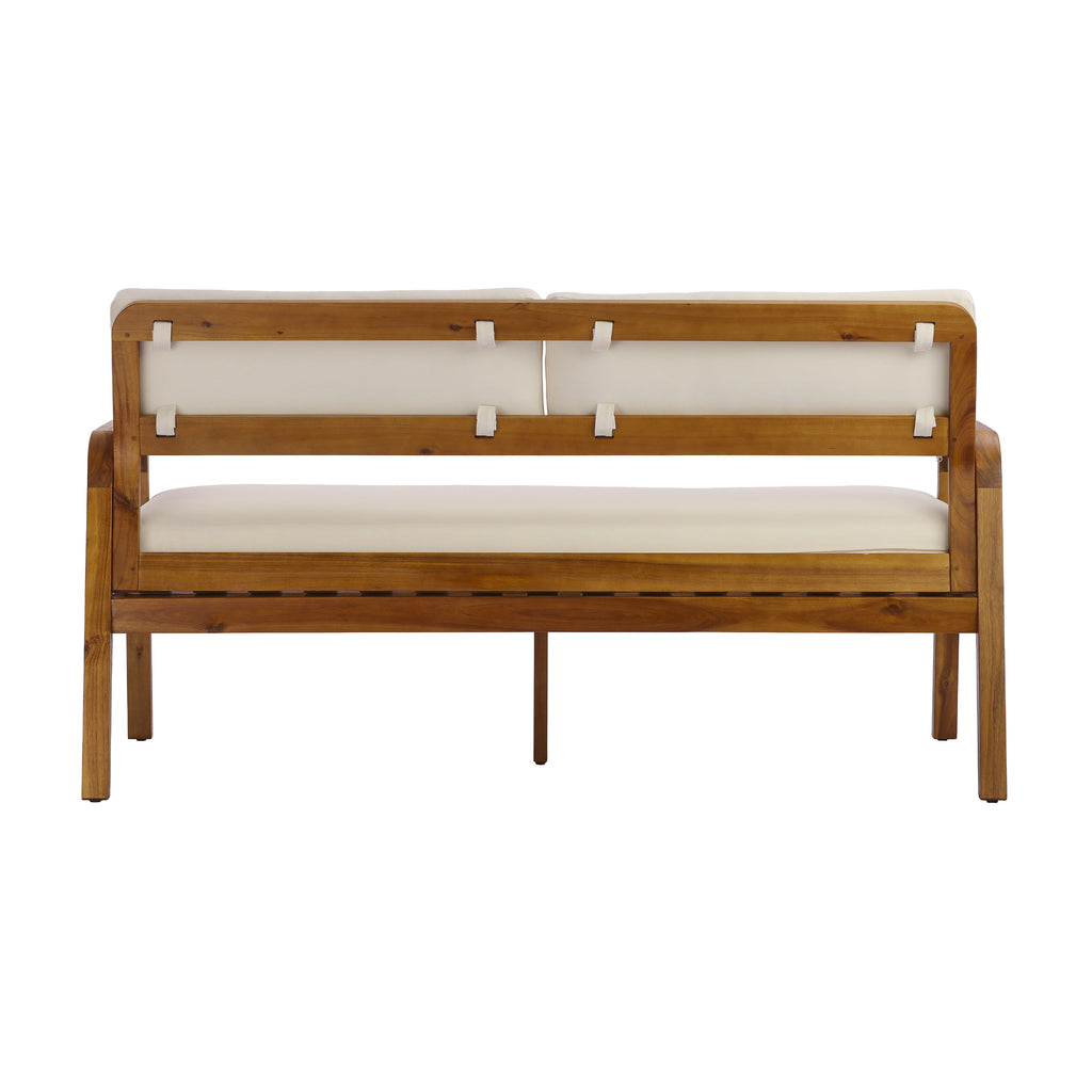2-Piece Outdoor Sofa Set with Cushions in Teak
