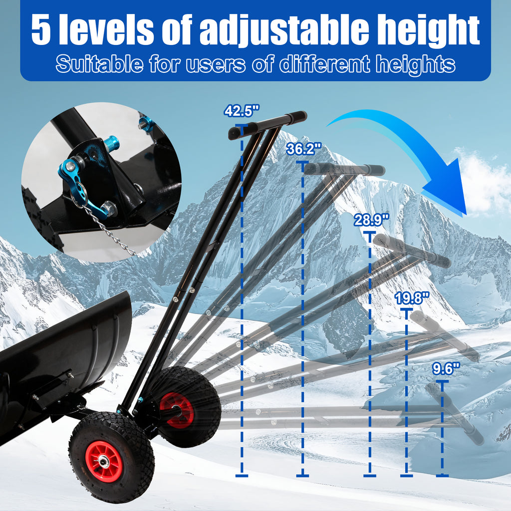 30" Heavy Duty Snow Shovel with Wheels