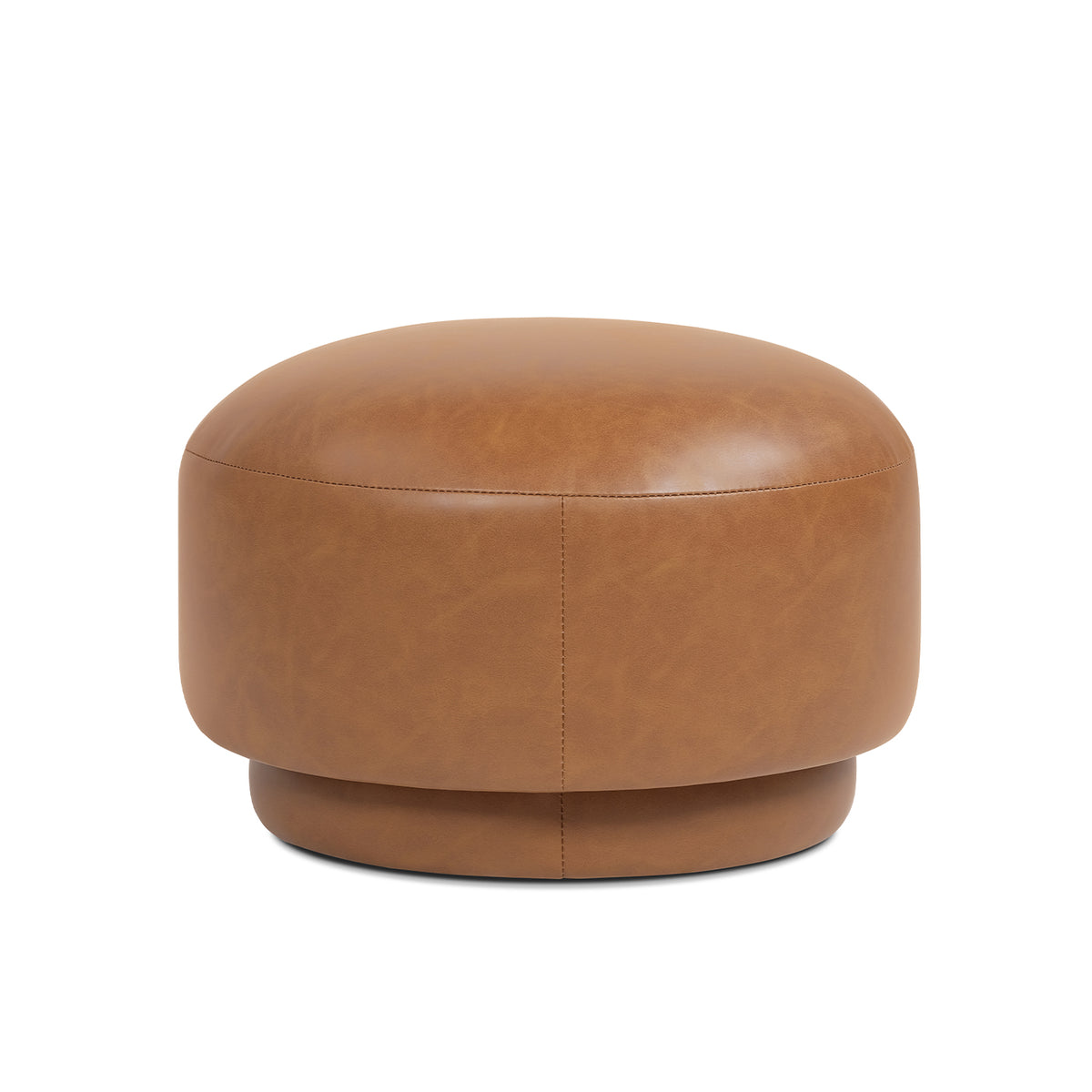 Fuji 15-Inch Mushroom Footstool Ottoman, Faux Leather