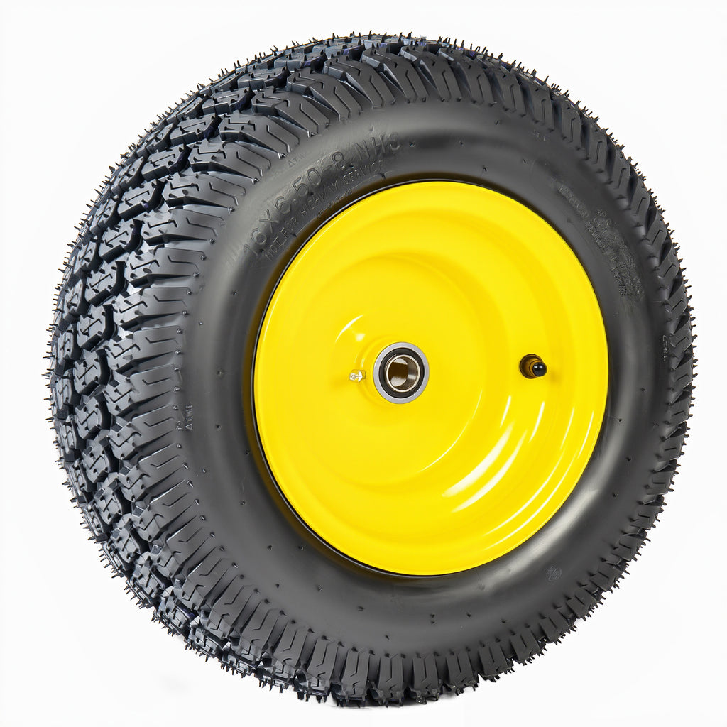 Set of 2 16x6.50-8 Lawn Mower Tires & Wheel Assembly