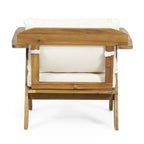 Outdoor Acacia Wood Club Chairs with Cushions (Set of 2)