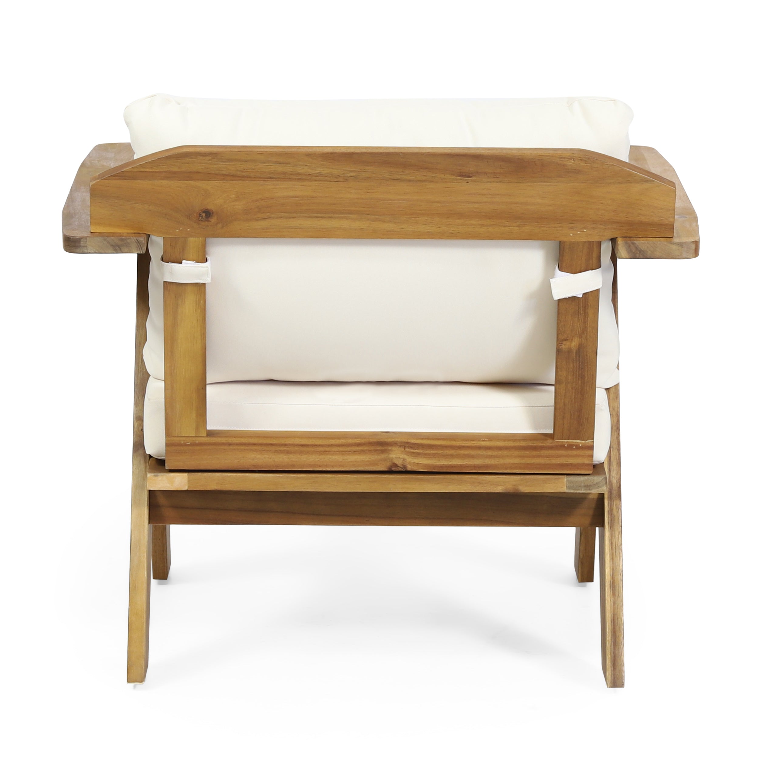 Outdoor Acacia Wood Club Chairs with Cushions (Set of 2)