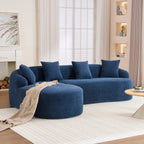 Compression Sponge L-Shape Sectional Sofa with Curved Chaise