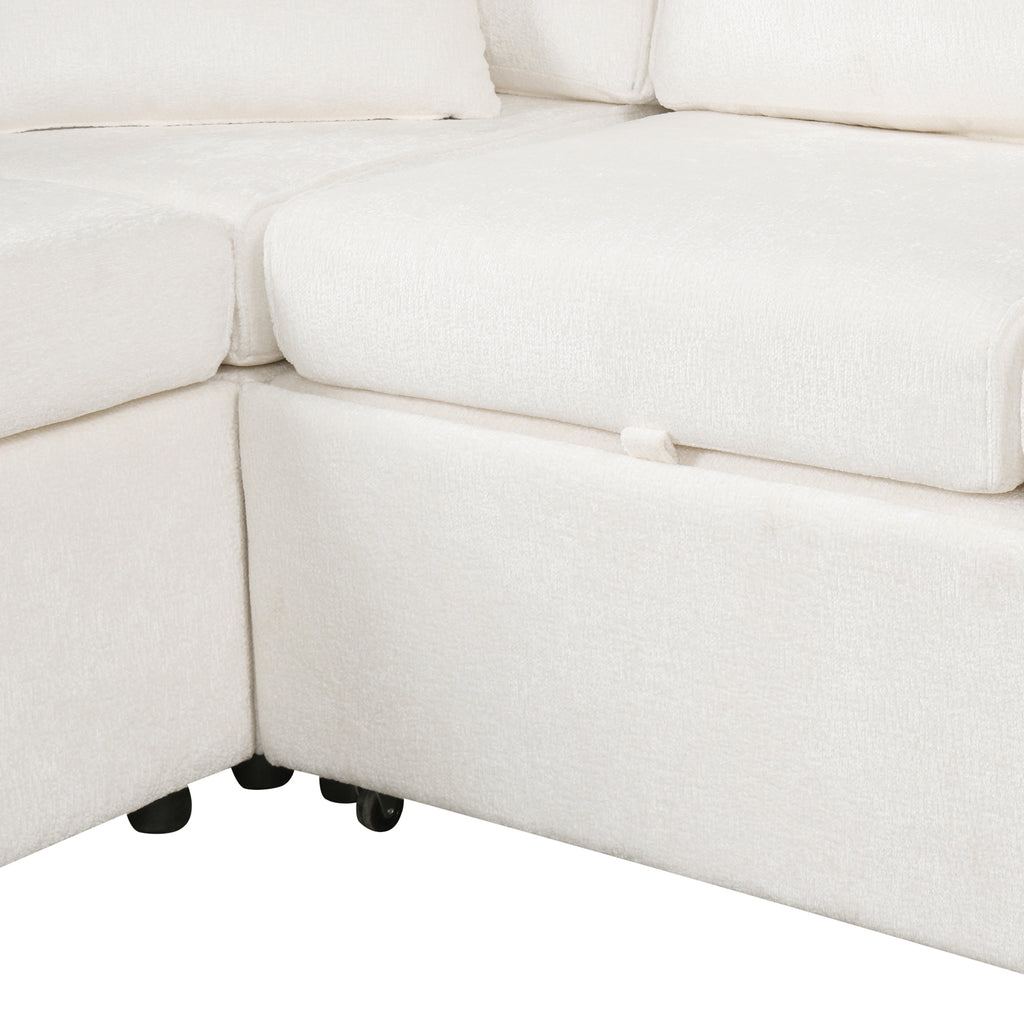 112.2" Sectional Sofa Pull-out Sofa Bed Sleeper