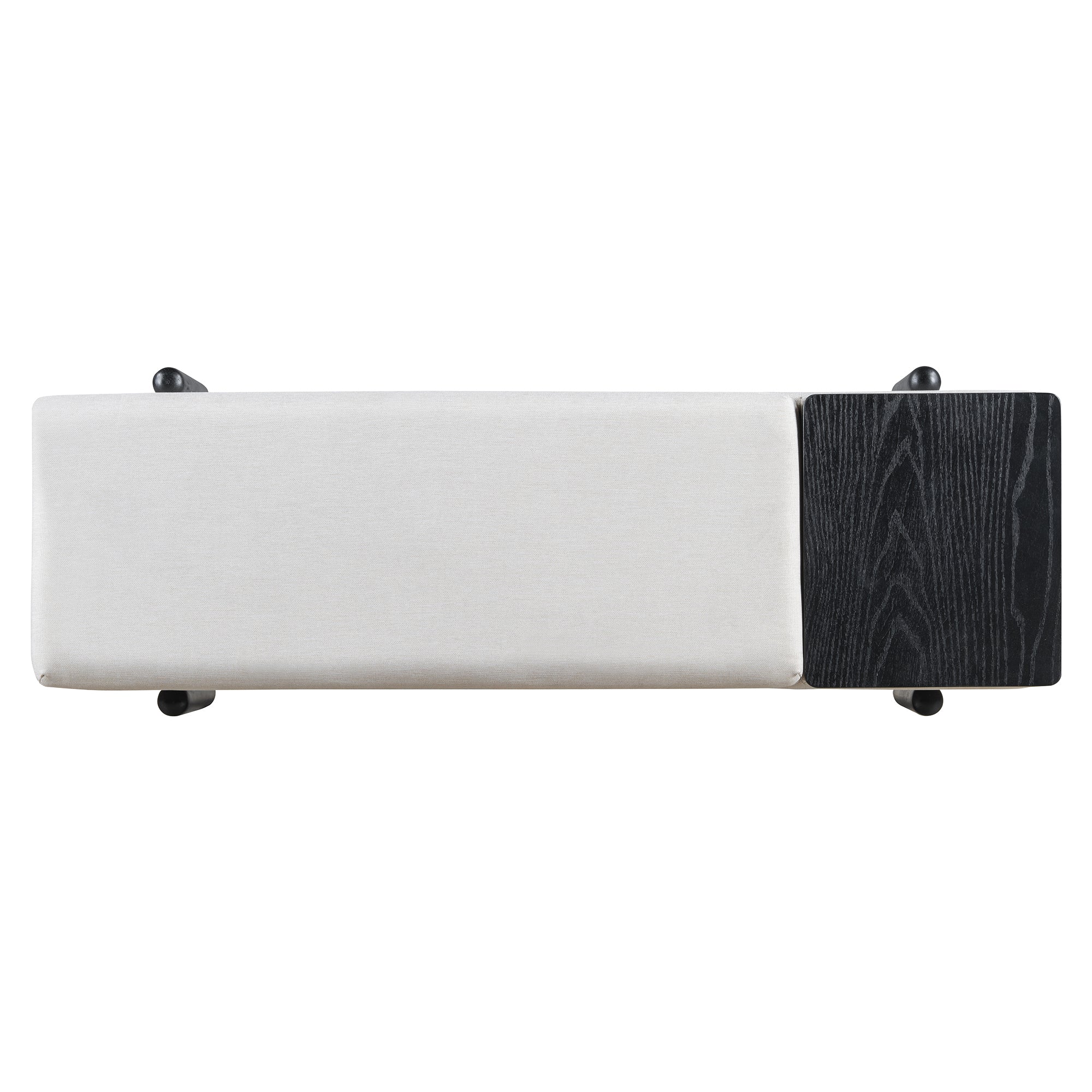 TREXM Farmhouse Upholstered Storage Bench with Hidden Compartment
