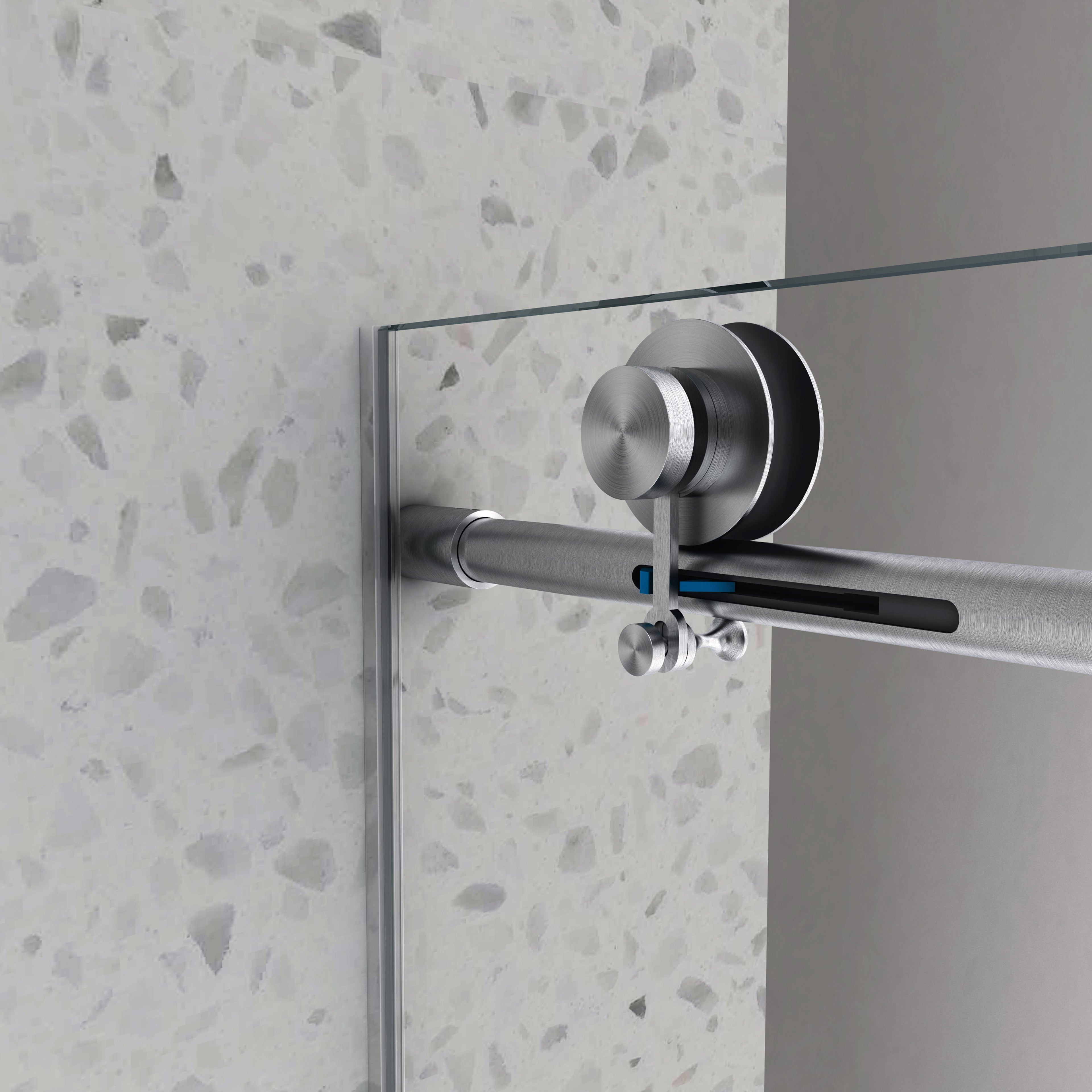 Brushed Nickel Frameless Shower Door