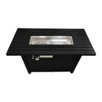 24" H Steel Propane Outdoor Fire Pit Table With Lid
