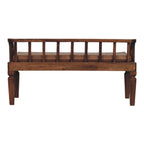 Artisan Furniture Solid Wood Bordeaux Leather Bench