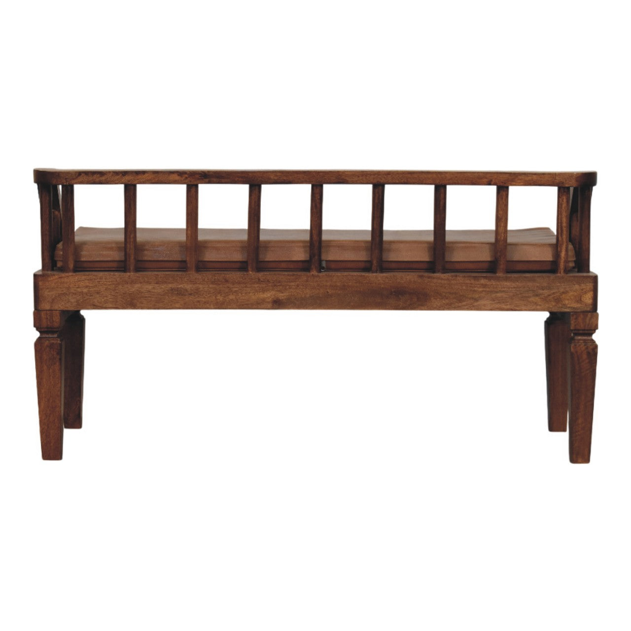 Artisan Furniture Solid Wood Bordeaux Leather Bench