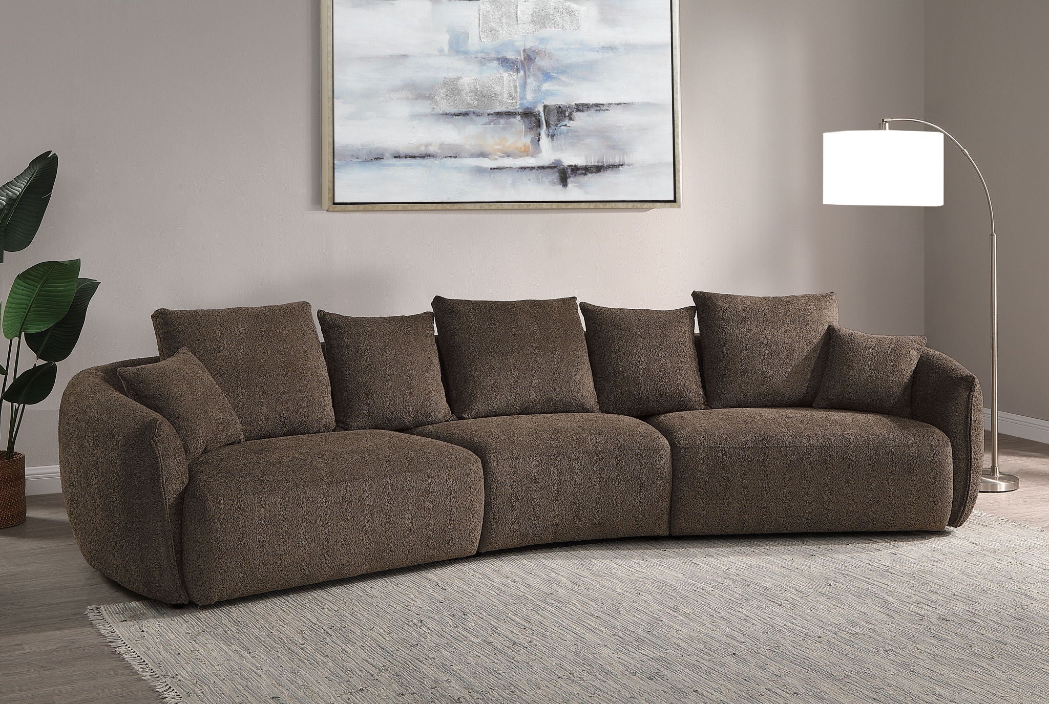 Bash Anthology Boucle Sofa With Pillows - Brown