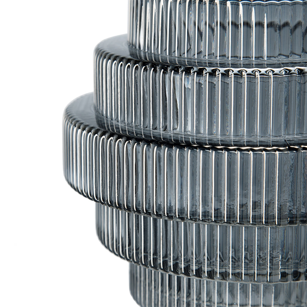 Multi-Tiered Geometric Vase with Smoked Finish