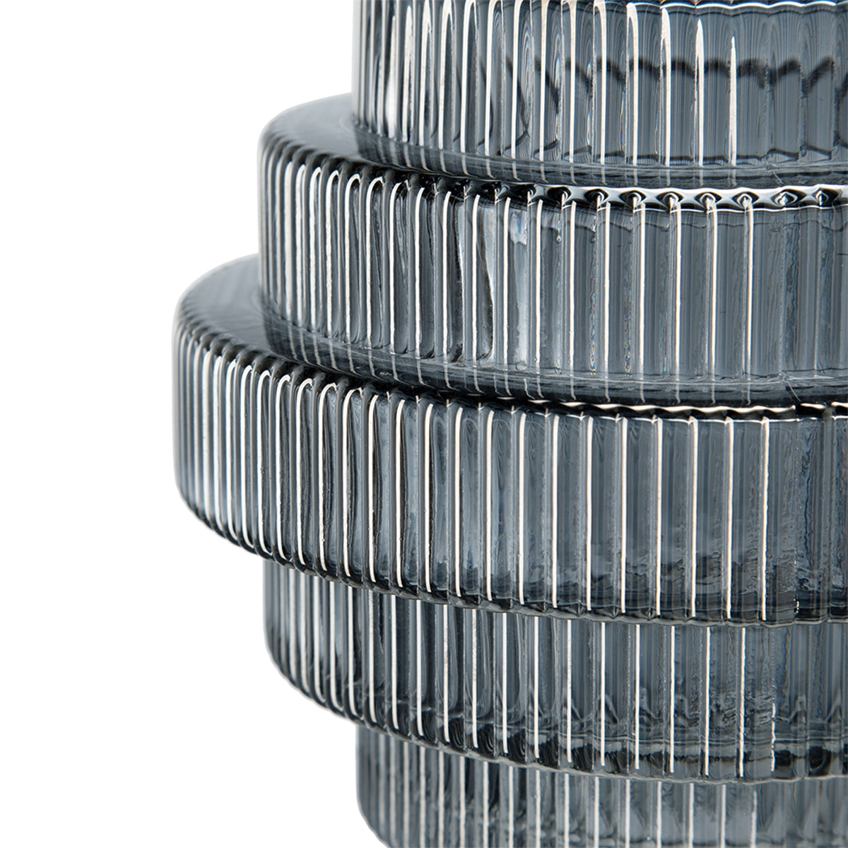 Multi-Tiered Geometric Vase with Smoked Finish