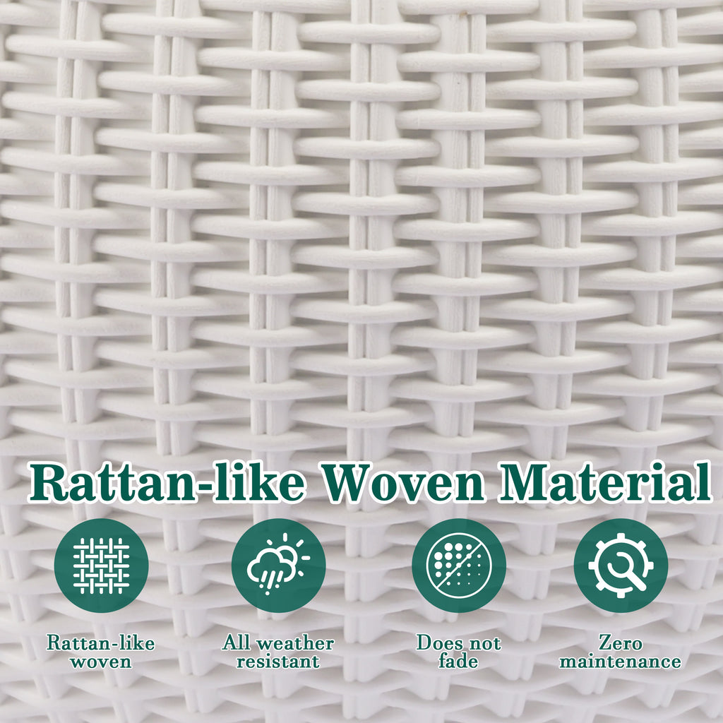 Self-Watering Hanging Rattan-Inspired Planter (Pack of 2, White)