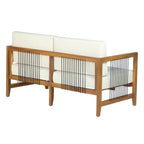 4-Piece Acacia Wood Outdoor Patio Sofa Set