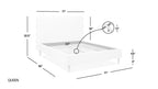 Stockholm Modern Wavy Headboard Platform Bed, Queen, Antique