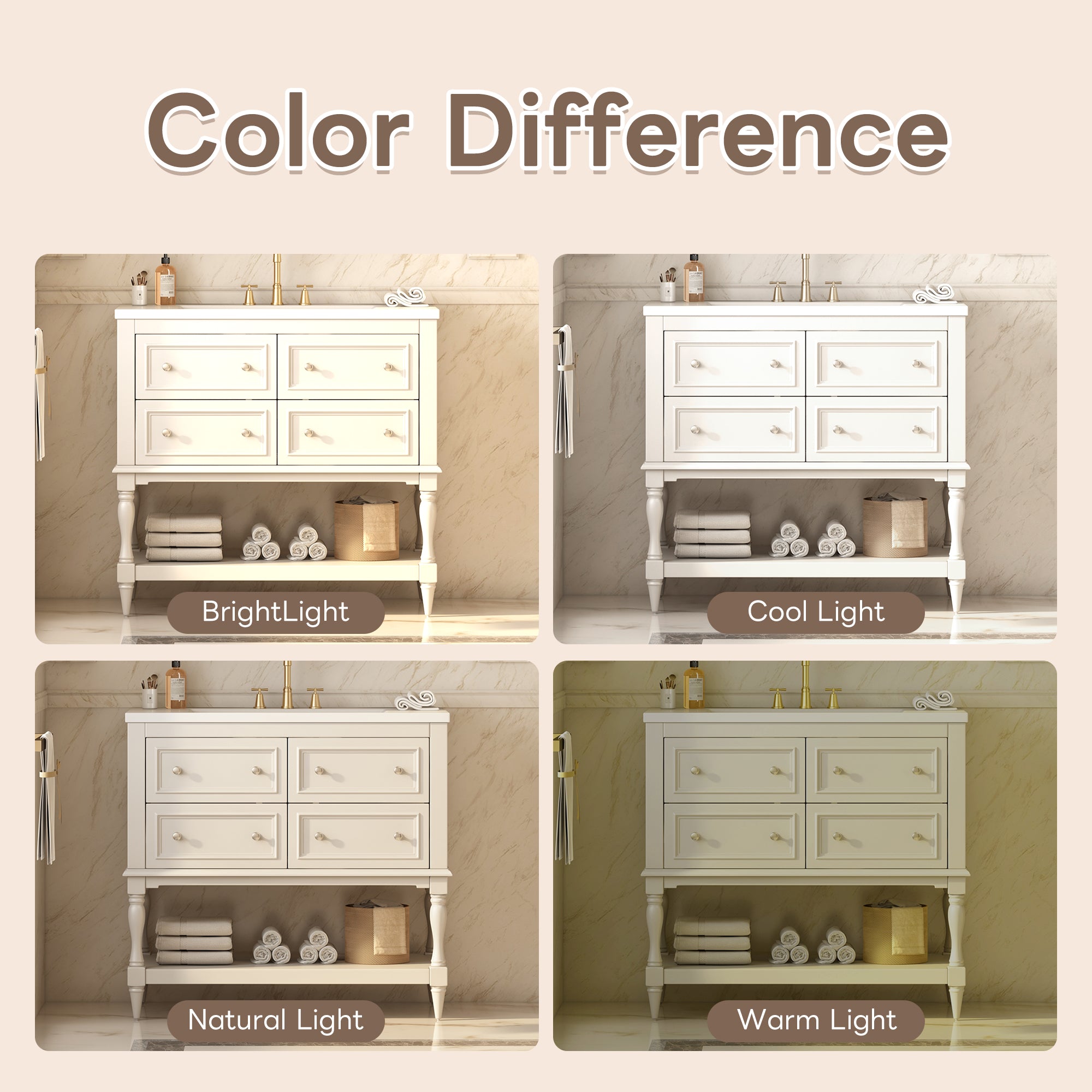 36" Bathroom Vanity Cabinet with Sink Combo Set