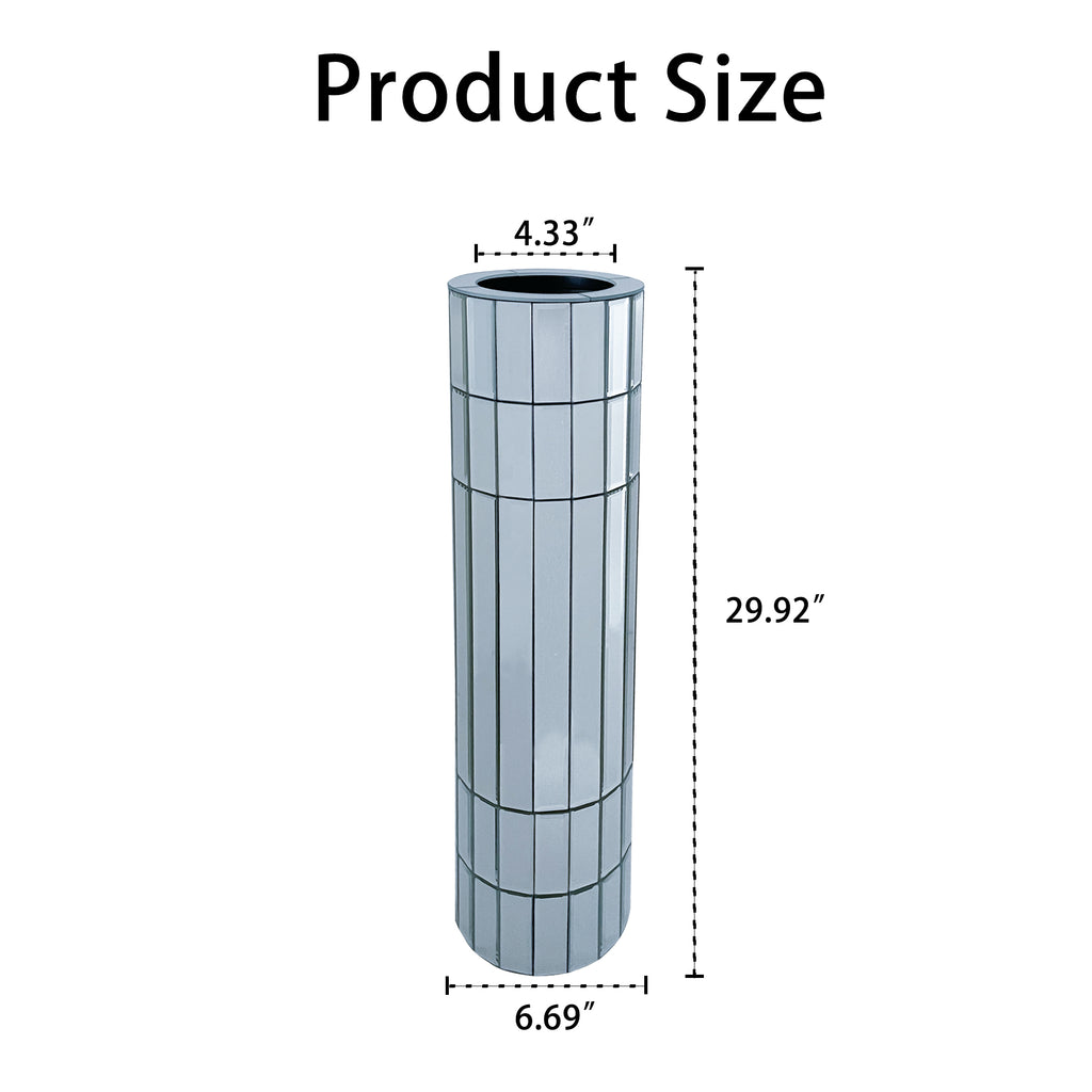 29.92" Tall Mirrored Floor Vase