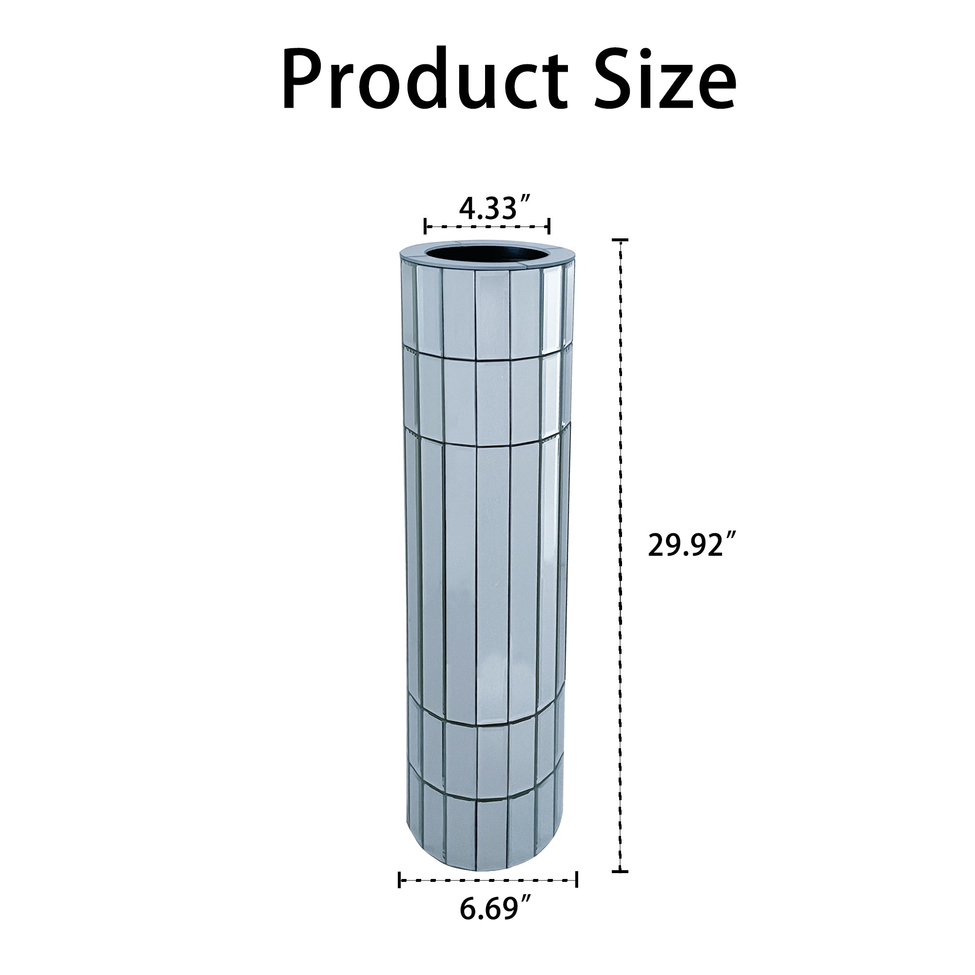 29.92" Tall Mirrored Floor Vase