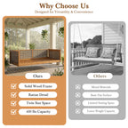 TOPMAX Outdoor Classic Solid Wood Twin Size Swing Bed