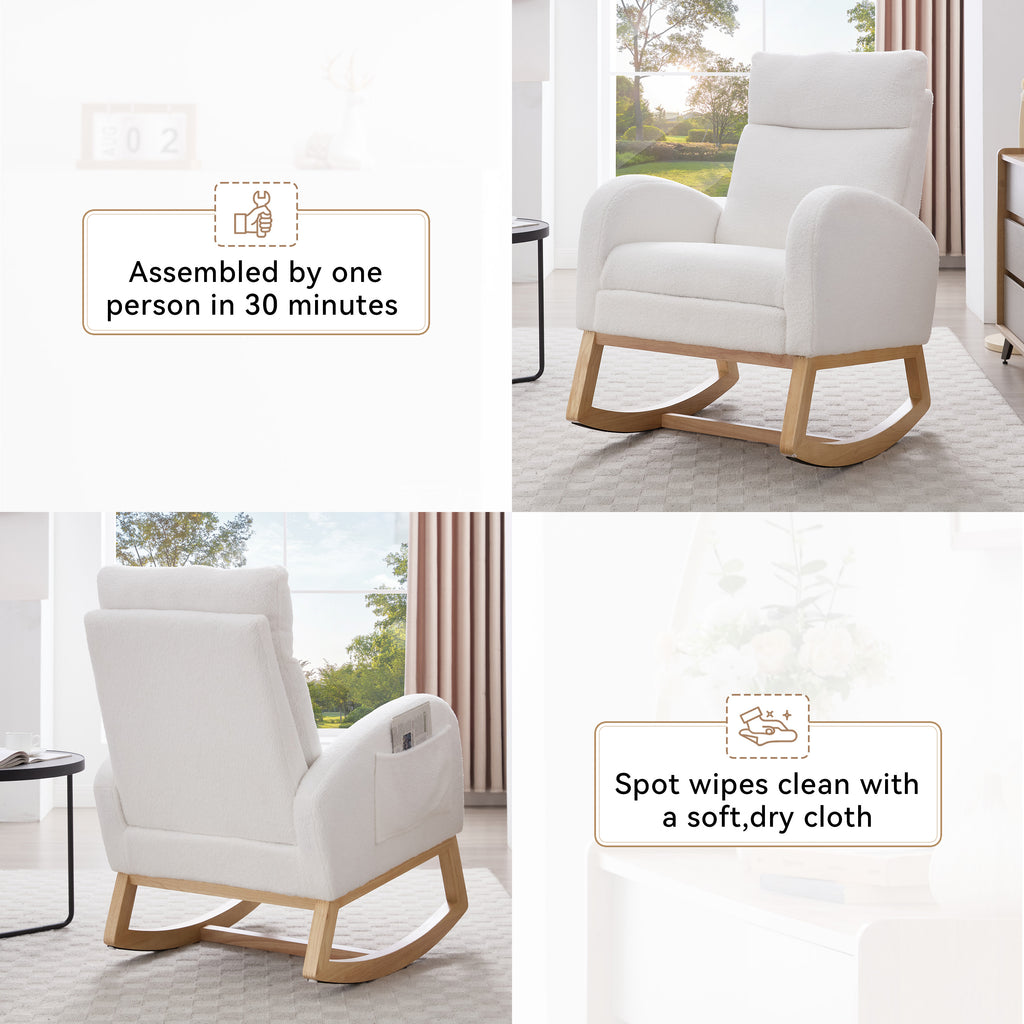Teddy Fabric Leisure Rocking Chair