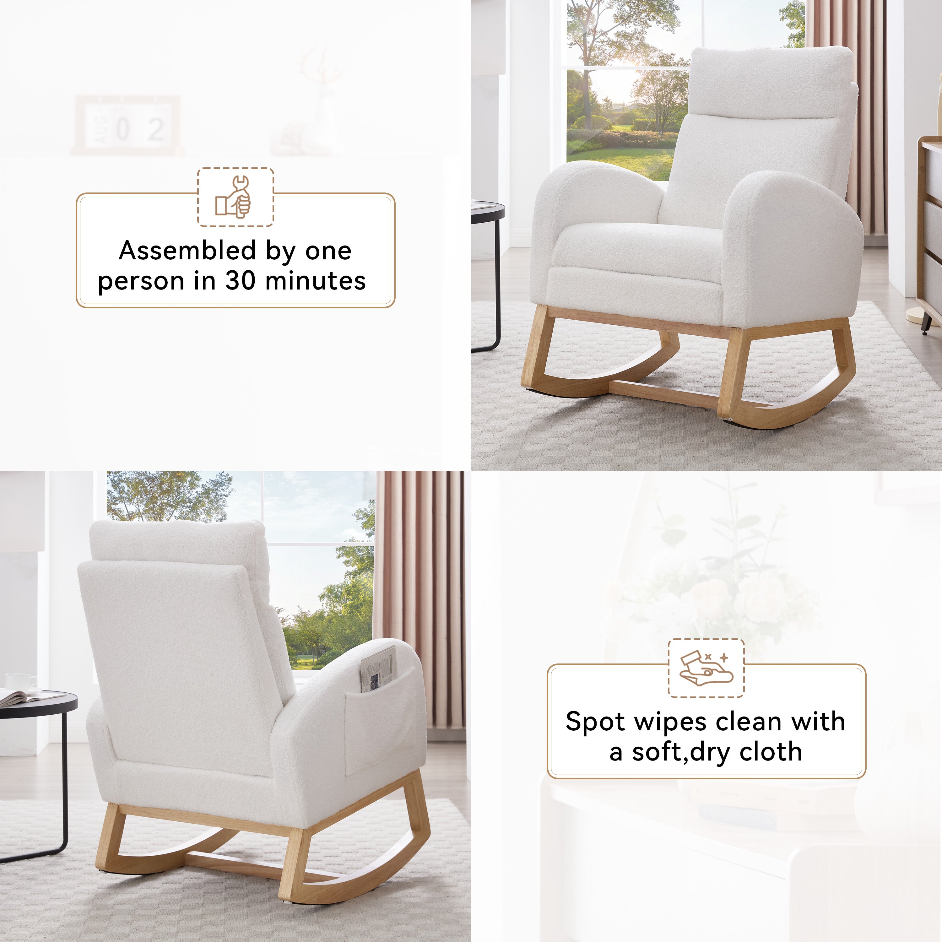 Teddy Fabric Leisure Rocking Chair
