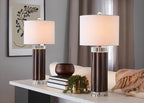 Cylinder Fluted 29.25" Contemporary Polyresin Table Lamp