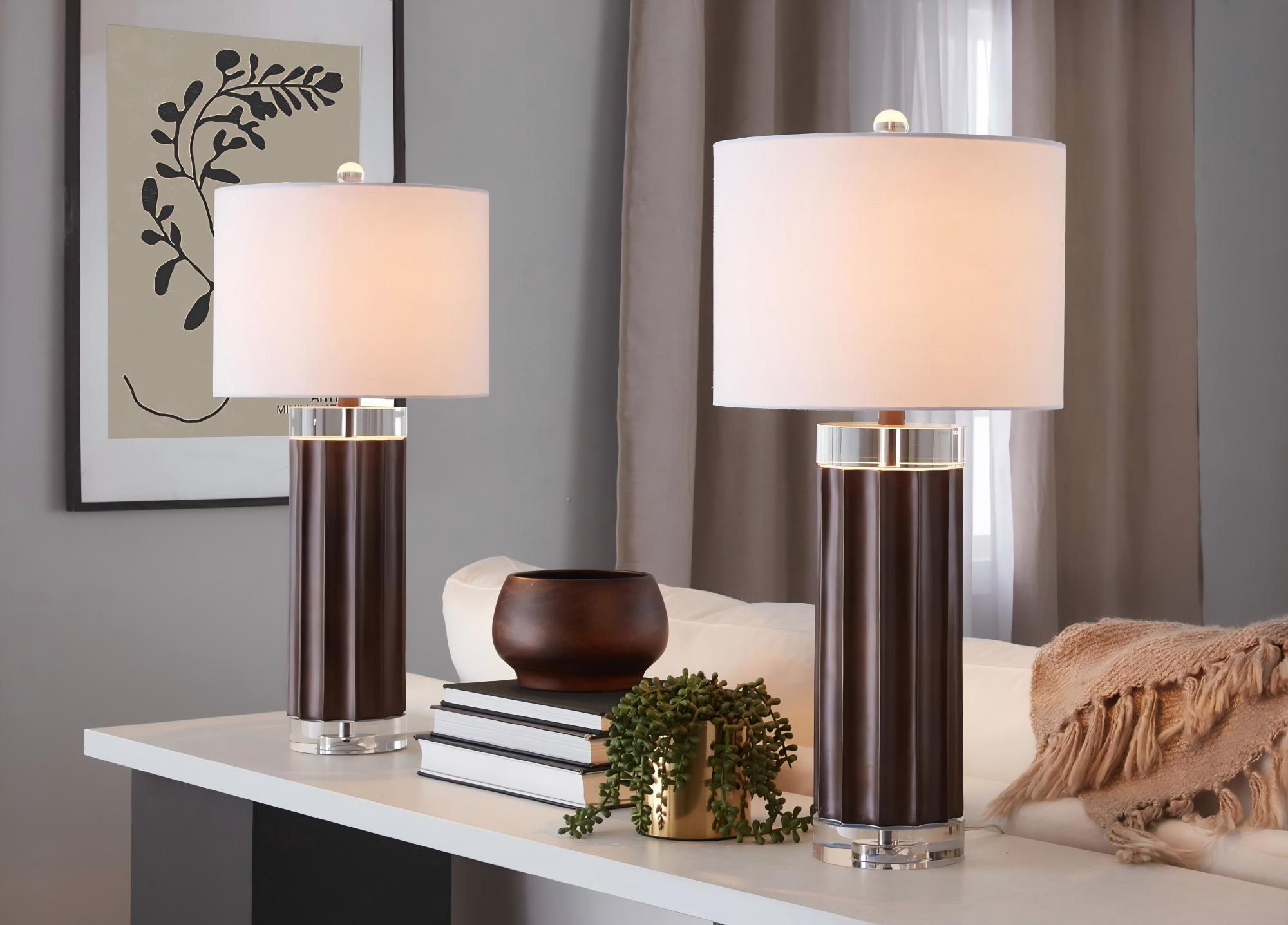Cylinder Fluted 29.25" Contemporary Polyresin Table Lamp