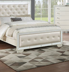 Queen Size Bed with LED and Two Nightstands