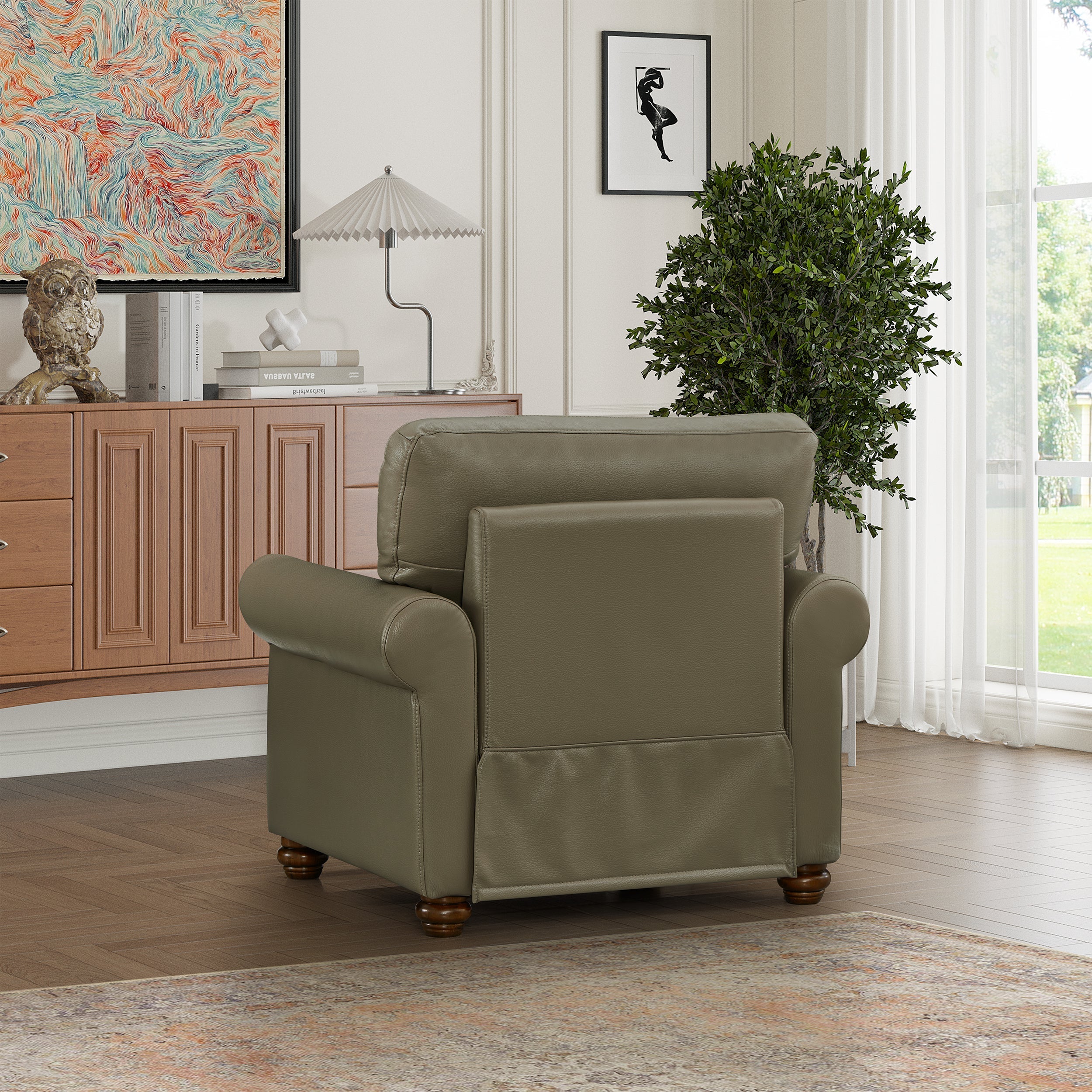 Elegant Leather Accent Chair