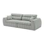 Woven Chenille Striped Compression Sofa - Straight Row Compact Couch