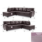 Gallant G905B-SC Sectional Without Ottoman - Cappuccino