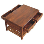 Regency Woven Console Table with 4 Drawers