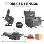 Lift Recliner Chair with Heat Massage - Dual Motor