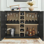 Mid Century Modern Fluted Hollowed Out Liquor Cabinet