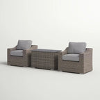 Chic Rattan Wicker 2-Person Outdoor Seating Group