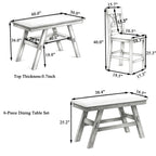 TOPMAX 6-Piece Wood Counter Height Dining Table Set with Storage Shelf